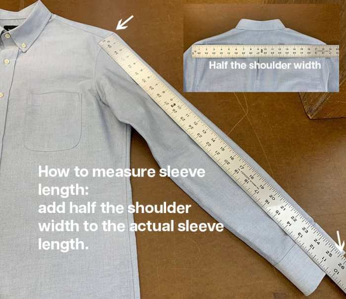 How to measure mens dress shirt sleeve length