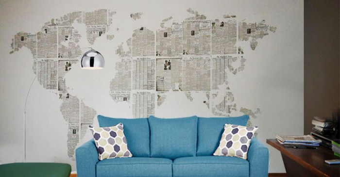 How to use newspaper to decorate a room