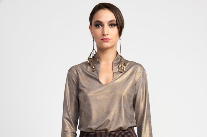 Gold dress shirt women's