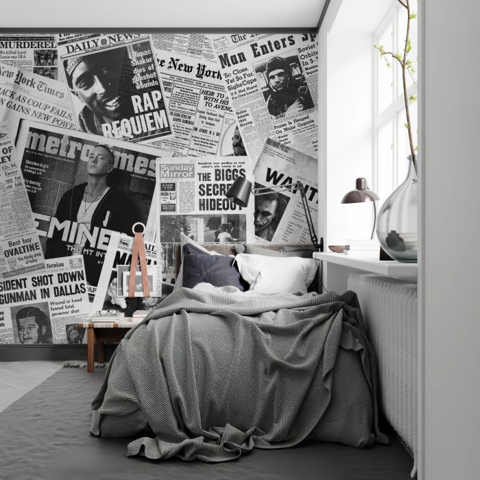 How to creatively decorate a room using newspaper