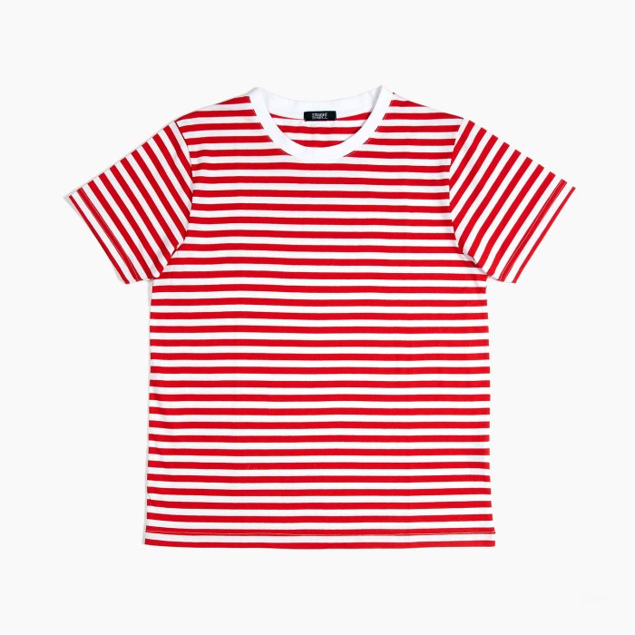 Mens red striped dress shirt