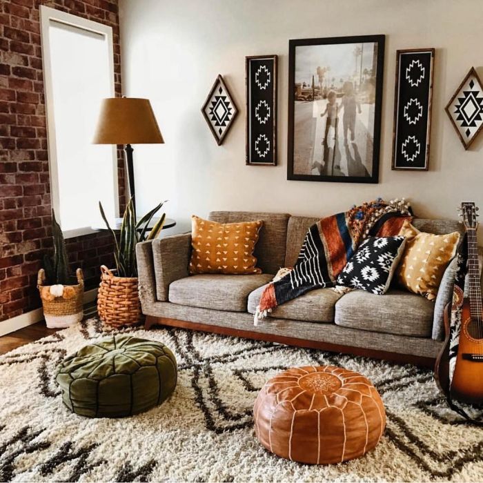 How to decorate a living room bohemian look